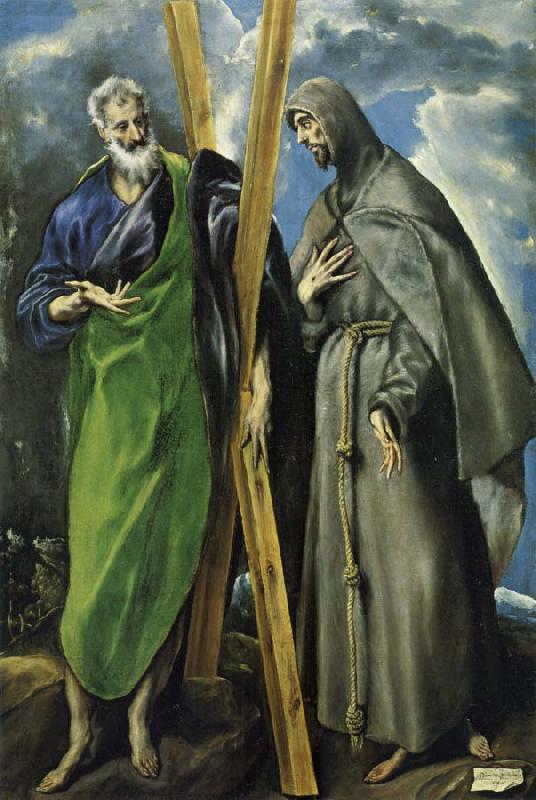 unknow artist Hl. Andreas and Hl. Franziskus, el Greco(1540-1614) oil painting image
